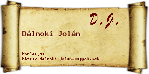 Dálnoki Jolán névjegykártya