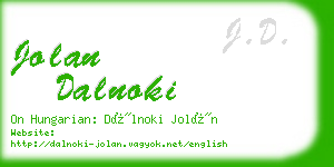 jolan dalnoki business card